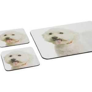 BICHON FRISE MOUSE PAD & 2 COASTERS SET NEW